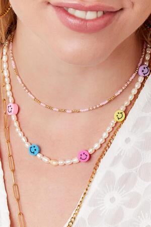 Necklace with beads and smiley faces Multi Stainless Steel h5 Picture3